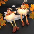 thumbnail image 3 of Harvest Festival Long Leg Led Gnome Elf Dwarf Maple Leaf Tiered Tray Ornament, 3 of 4