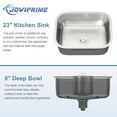 thumbnail image 3 of 23 Inch Undermount Kitchen Sink 18 Gauge Stainless Steel Single Bowl Brushed Nickel Sink 23" x 18" x 9", 3 of 7