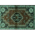 thumbnail image 1 of Ahgly Company Machine Washable Indoor Rectangle Persian Turquoise Blue Traditional Area Rugs, 2' x 5', 1 of 4