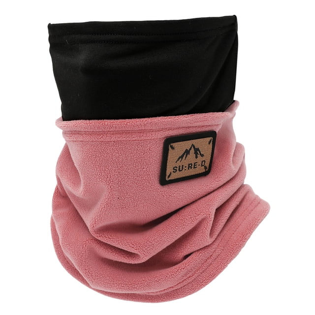 GDREDA Autumn And Winter Models Hanging Ear Scarf for Two Users – Colorful Patchwork Head Covering Half Patchwork Scarf Hot Pink,One Size