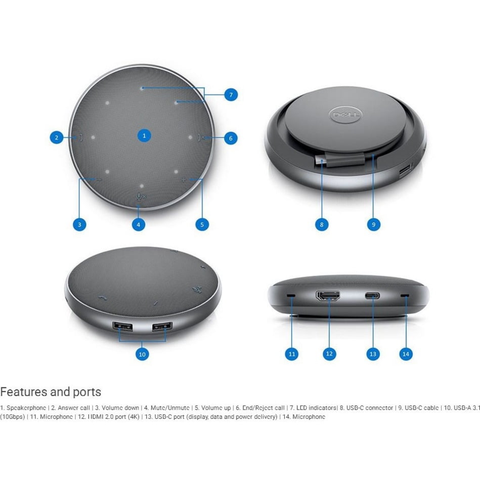 PCスピーカー DELL Mobile Adapter Speakerphone MH3021P Dell Mobile Adapter Speakerphone, MH3021P - Walmart.com