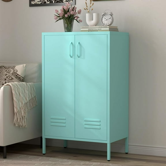 Kitchen Buffet,Metal Entryway Cabinet with Storage,Sideboard Buffet Cabinet with Adjustable Shelves for Kitchen,Dining Room,Blue