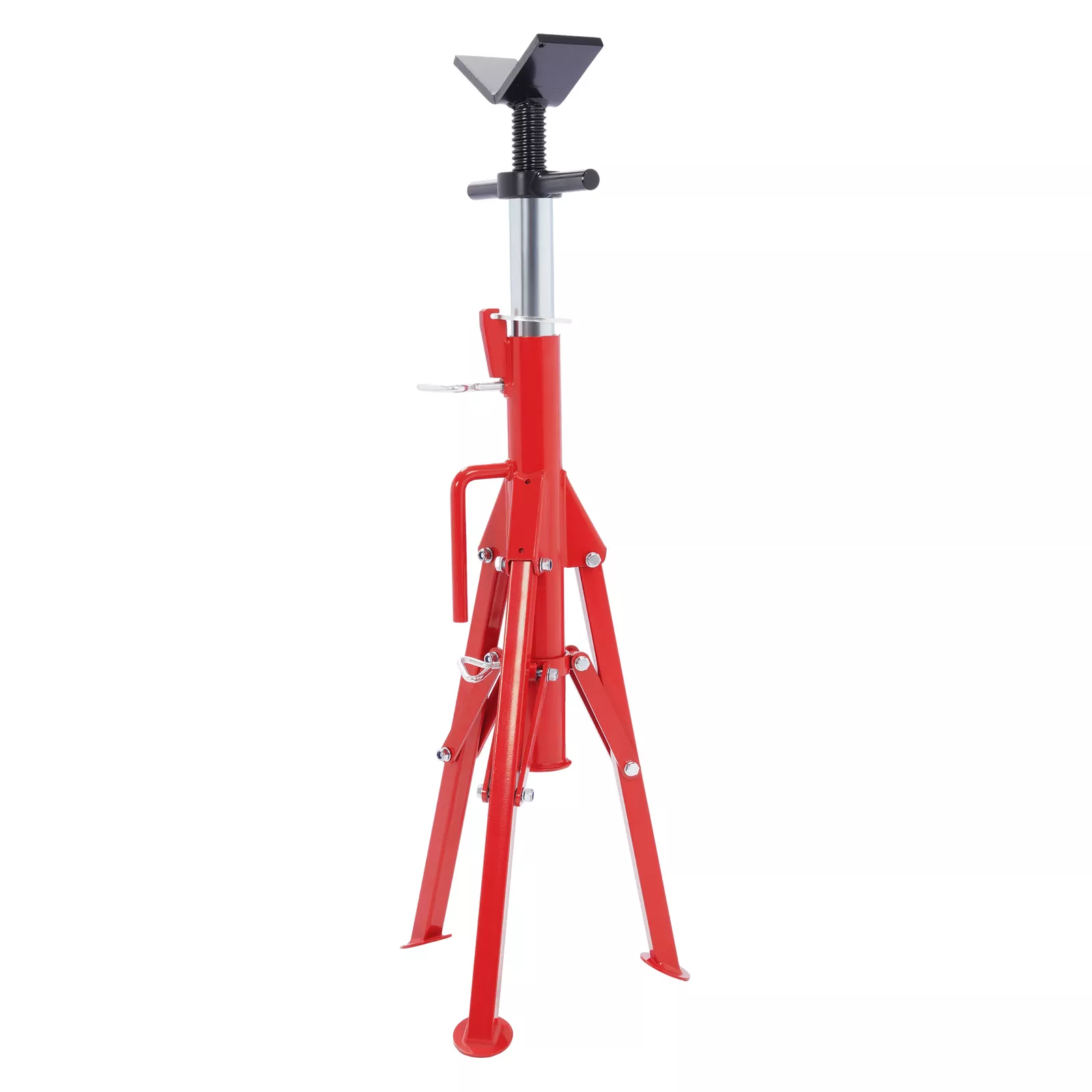 KOJEM V-Head Jack Stand Adjustable Height 28"-52" Folding Pipe Stand 2500 lbs Load Capacity Portable Steel Stability Stand