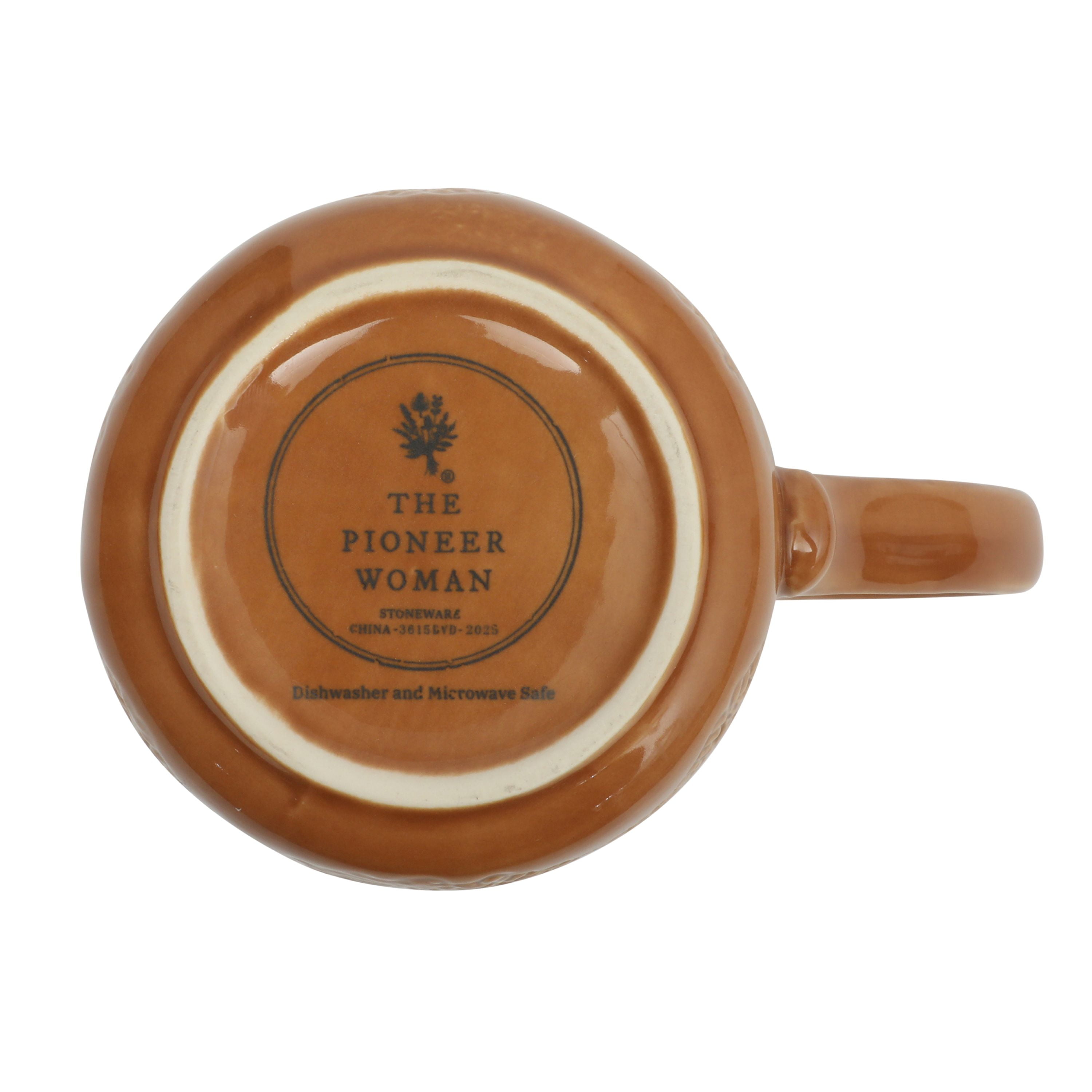 The Pioneer Woman Vintage Lace Caramel 4-Pack Ceramic Mug Set