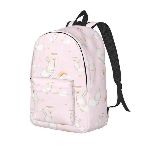 Vsdgher Sac à Dos en Toile Imprimé Imperméable et Lapin Sac de Voyage Unisexe Sac à Dos pour Ordinateur Portable 15.7/17.7 Pouces pour le Travail, Collège-Petit