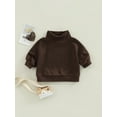 thumbnail image 2 of Qmyliery Toddler Kids Unisex Casual Tops, Solid Color Long Sleeve Turtleneck Sweatshirt Tops,6 Months-4 Years, 2 of 8