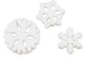 Sprinkle Deco® Set of 12 Snowflake 3/4inch - 1 1/4inch Edible Sugar Cake & Cupcake Decoration Toppers with 12 Exclusive Thank You Stickers