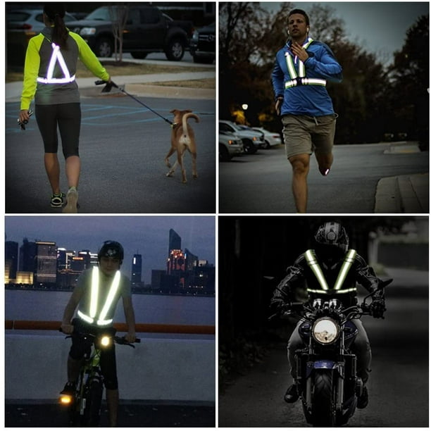 gilets de sécurité, gilet de sécurité ceinture gilet réflecteur gilet de  sécurité vélo réglable avec poignets réfléchissants pour hommes, femmes  (lot de 2) 