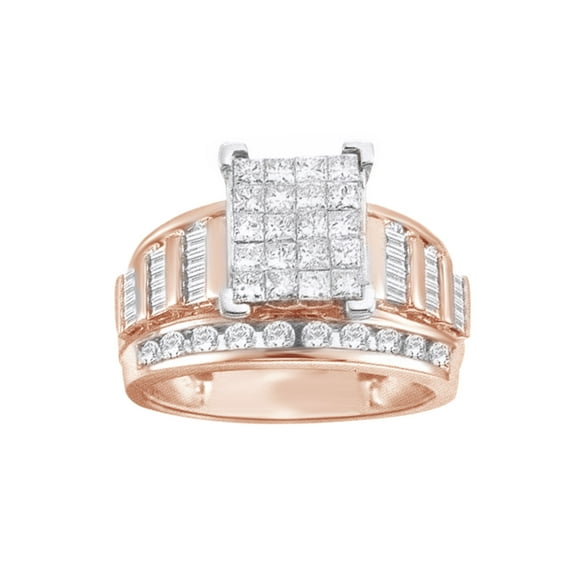 AFFY White Natural Diamond Invisible Ring In Solid Gold (0.5 Cttw)