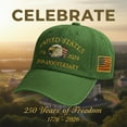 thumbnail image 6 of U.S.A. 250th Anniversary Commemorative Hat, Embroidered Adjustable 250 Anniversary USA Hat, Patriotic Bald Eagle Baseball Cap, 6 of 6