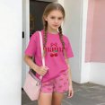 thumbnail image 2 of Cethrio Girls Summer Outfit Sets 2 Piece, Short Sleeve Casual Elastic Waist Kids' Clothing Sets Hot Pink Size 6, 2 of 5