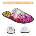 thumbnail image 3 of Fotbe Colorful Tie Dye Stained Glass 3 Pantuflas Peludas para Mujer con Estampado, Zapatillas de Peluche, Zapatos de Invierno para Casa, Uso Interior y Exterior-Large, 3 of 8