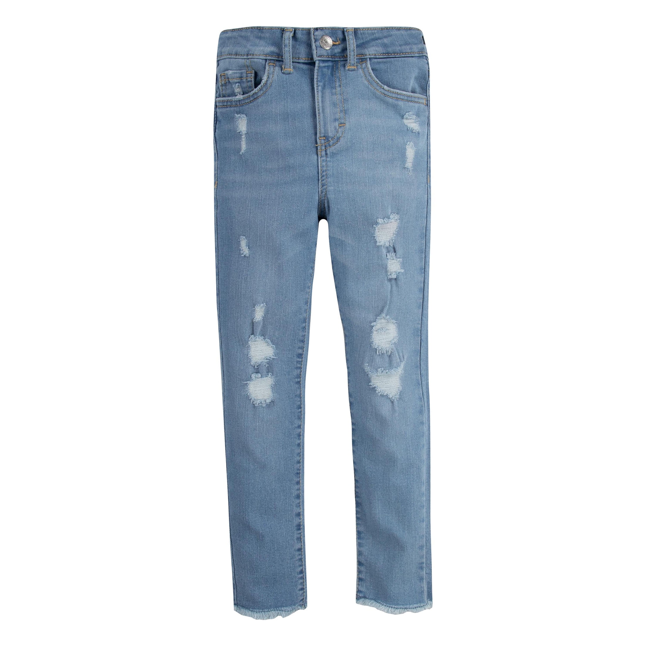 Kids Boys Girls Zip Pockets Fashion Pants Denim Trousers Blue Jeans Size 4-9 Yrs 