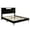 black, variant on Queen Pink Bed Frame with Headboard Charging Station LED Light Remote Control Easy Assembly Flannel Wood Slat Support-Christmas decorations