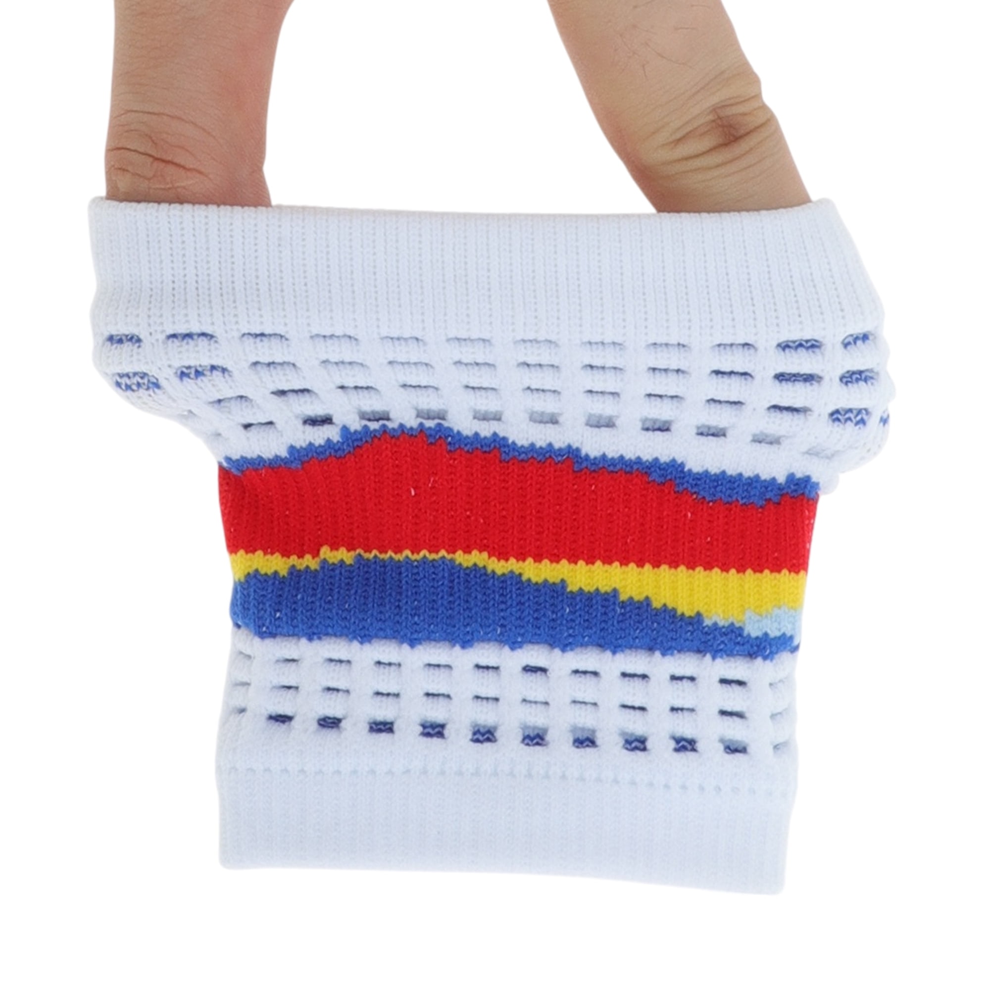 Unique Bargains Durable Perspiration Wicking Wrist Sweatbands 1 Pc White Blue