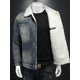 thumbnail image 4 of Chaqueta vaquera gruesa y cálida con forro de lana para hombre, abrigo de trabajo de un solo pecho, chaqueta bordada de vaquero Vintage, abrigo de invierno, 4 of 5