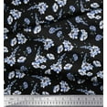 thumbnail image 3 of Soimoi Blue Rayon Fabric Leaves & Floral Decor Fabric Printed BTY 42 Inch Wide, 3 of 3