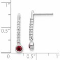 thumbnail image 3 of 14K White Gold Red/White Diamond Earrings (20 X 4) Made In India em5577-rd-033-wa, 3 of 6