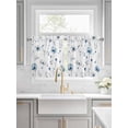 thumbnail image 2 of Half Window Curtain 36 Inches Long, Blue Floral Spring Window Treatment Curtain Drapes, Farmhouse Poppy Botanical Small Tier Curtains for Bathroom Over Sink, 27.5"x36", 2 Panels, 2 of 7