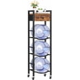 thumbnail image 6 of 5-Gallon Water Jug Holder, Water Bottle Holder with Wheels, 3-Tier Water Cooler Storage Rack with Drawer, Water Dispenser Stand, for Kitchen, Office, Rustic Brown and Black, 6 of 9