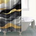 thumbnail image 4 of Gray and Gold Marble Golden Lines Pattern Shower Curtain 84"x72" ,Bathroom Decorative Shower Curtains Set with 12 Hooks,Modern Waterproof Washable Shower Curtain, 4 of 6