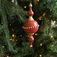 thumbnail image 6 of Bfogop Christmas Tree Ball Decorations Vintage Christmas Finial Drop Ornament Wooden Gourd Shaped Red and Gold Final Hanging Ornament for Xmas Yule Tree Holiday Home Decor 6.3inch, 6 of 6