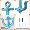 thumbnail image 3 of Ganchos de pared de hierro fundido con forma de ancla marina: percha decorativa de metal, 3 of 4