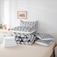thumbnail image 4 of Erosebridal Nautical Anchor Print Bedding Sets Full Size, Gray Geometric Wave Stripes Comforter Sets with Sheets, Reversible 7pcs, 4 of 5