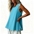 thumbnail image 5 of IUYRTFE Women Round Neck Sleeveless Tank Top with Side Slits Loose Fit Casual Summer Blouse, 5 of 7