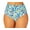 Blue Ditsy, variant on Limited Edition Ladies Convertible High Waist Shirred Swim Bottom (Aqua, S)