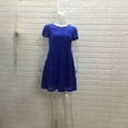 thumbnail image 4 of Floral Lace Sundress, Cap Sleeve Smocked Bodice with Tiered Skirt, Feminine Spring Dress for Easter, Brunch & Outdoor Wedding Royal Blue M, 4 of 4