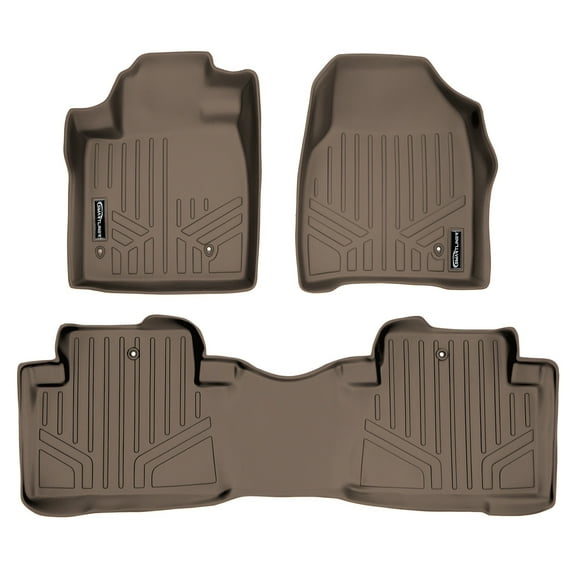 SMARTLINER 2 Rows Custom Fit Floor Liners Compatible with 2009 - 2015 Honda Pilot (Gasoline)