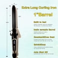 thumbnail image 3 of 1 Inch Curling Iron Extra Long Barrel with Ceramic Coating for Long/Medium Hair,LED Display Heat up to 450?F with clamp,Hair Waving Style Tool Girls & Women, 3 of 6