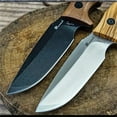 thumbnail image 2 of Full Tang Outdoor Knife 3.7" D2 Steel - Wood Handle & Leather Sheath for Outdoor/Camping/Hiking, 2 of 7