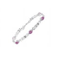 thumbnail image 6 of RYLOS Matching Jewelry Love Knot Set: Sterling Silver Tennis Bracelet, Ring & Necklace Gemstone w/ Diamonds Adjustable 7"-8" Wrist & 18" Chain Star Ruby July Birthstone; Size 5, 6 of 9