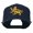 Navy, variant on Lion Scroll Embroidered Flat Bill Cap - Natural OSFM