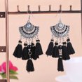 thumbnail image 1 of Pendientes colgantes de borla de diamantes de imitación estilo bohemio de moda para mujer (negro)-189240.03 Likrtyny Para estrenar, 1 of 7