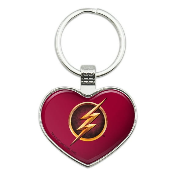 The Flash TV Series Logo Keychain Heart Love Metal Key Chain Ring