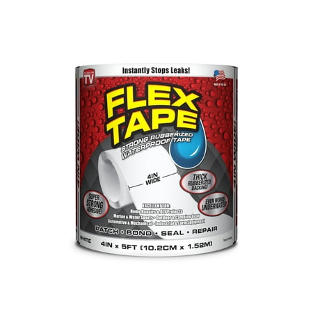 Flex Tape Rubberized Waterproof Tape, 4 inches x 5 feet,