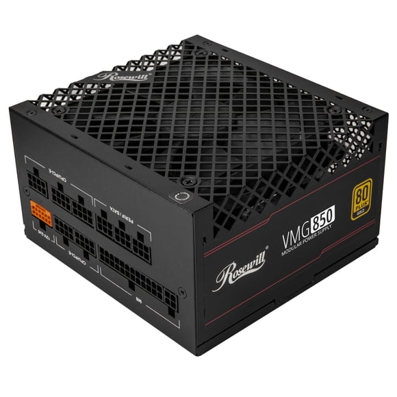 Rosewill VMG 850W 80+ Gold, ATX 3.0 & 3.1 Compatible, Full Modular Low-Noise Power Supply, PCIe 5.1 12V-2x6 Connector, 100% Japanese Electrolytic Cap