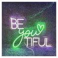 thumbnail image 1 of Letrero De Neón Be You Tiful Con Luz LED Regulable Para Decorar Paredes De Dormitorios, Tiendas, Salones De Belleza, Apartamentos, 42cmx30cm, 1 of 2