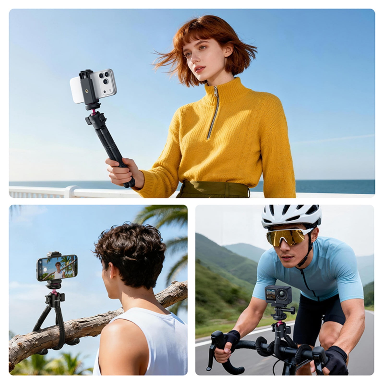 Ulanzi MT91 CKA Quick Release Octopus Tripod Compatible with Camera & Mobile Phone, Flexible Bendable Tripod with Ball Head, Cold Shoe & Wireless Remote for Vlogging, Travel & Live Streaming