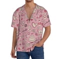 thumbnail image 1 of Fotbe Cute Love Camisa Estampada de Manga Corta para Hombre, Casual de Verano, Estilo Playero, Sin Arrugas-Medium, 1 of 5