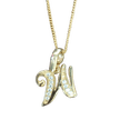 thumbnail image 1 of Cadena con dije de la letra inicial W, chapado en oro de 18 kilates, zirconias blancas Maria Almudena iniciales de chapa de oro, 1 of 2