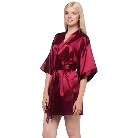 Turquaz Women s Bride Bridesmaids Silky Robe Satin Kimono Robes for Women Lingerie