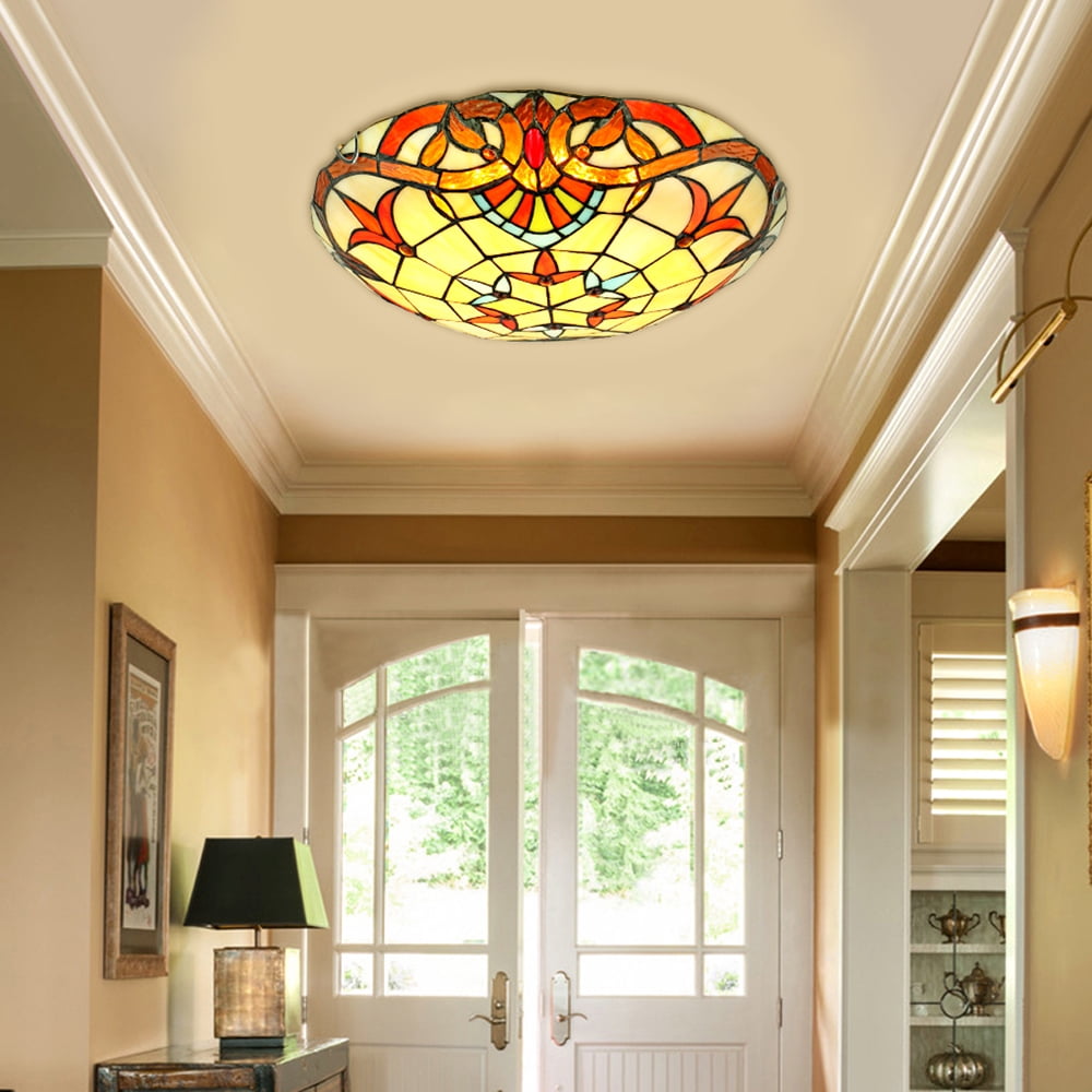 Glass Ceiling Light with E27 Bulb Holder, Bowl-Shaped Modern Ceiling Lamp for Home, Office, and Indoor Spaces