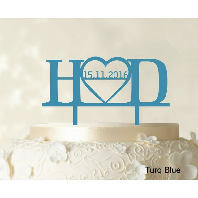 Monogram Personalized Cake Topper Custom Wedding Cake Topper Cake Decorations Color Option Available 5-7 Inches Wide