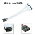 thumbnail image 2 of RYUJNDK USB 2.0 9Pin Splitter Cable 1 to 2 Extension with Shielding Boosts Data Transfer Speed and Ensures, 2 of 11