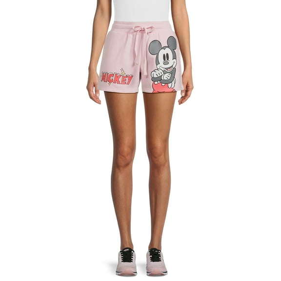 Mickey Mouse Juniors' Graphic Pull-On Shorts, 4" Inseam, Sizes XS-3XL