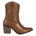 thumbnail image 2 of Bota Vaquera Para Mujer Castalia 002-49 Coñac Con Detalle Bordado, 2 of 3